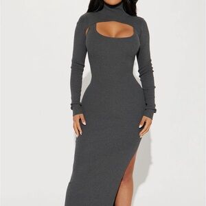 Maxi sweater dress, gray size small fashion nova